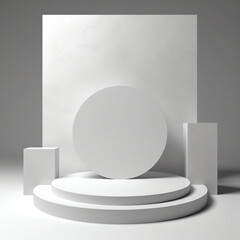 Fototapeta premium 3d white podium with background