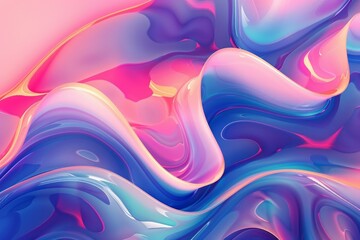 Seamless abstract design with flowing liquid waves in vibrant pink and blue hues