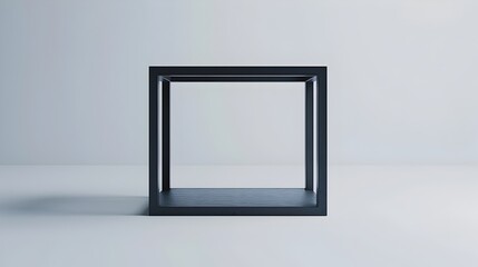 Modern Metallic Stand on Minimalist White Backdrop for Tech Product Presentation
