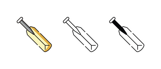 Bat icons vector set stock illustration