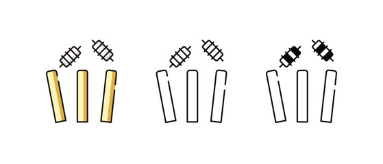 Cricket Stumps icons vector set stock illustration