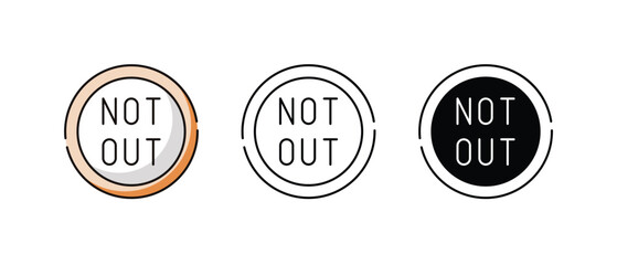 Not out icons vector set stock illustration