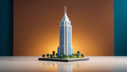 Fototapeta premium modern skyscraper miniature on the table 