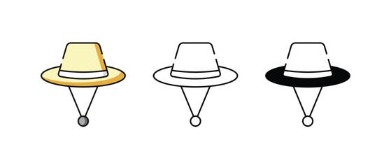 Hat icons vector set stock illustration