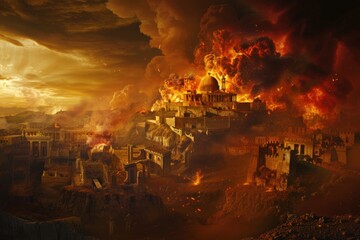Sodom and Gomorrah. Biblical scene