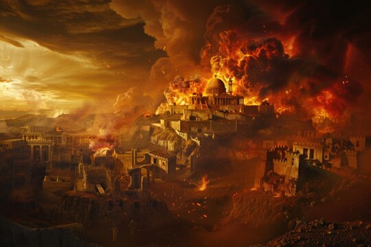 Sodom and Gomorrah. Biblical scene