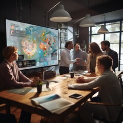 Fototapeta premium People Sitting at a Conference Room Table