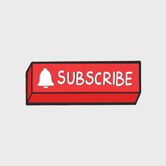 Subscribe Button Clipart Sticker Illustration Transparent Background