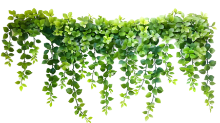 Green leaves hanging vines ivy bush isolated on transparent background