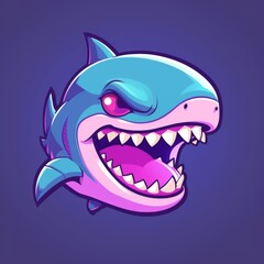 Angry Cartoon Shark Illustration.  Great for Gaming, Sports, or Mascot Logos