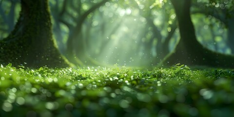 Mystical Forest Illuminated by Glowing Plants and Inhabited by Magical Creatures and Ancient Trees. Concept Enchanted Forest, Glowing Plants, Magical Creatures, Ancient Trees, Mystical Atmosphere