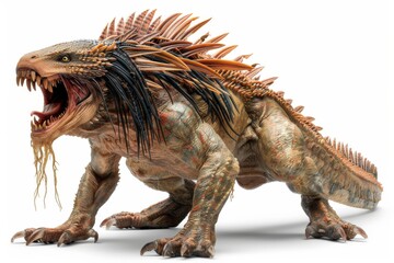 Fototapeta premium Fantasy beast with spiky back intense and detailed illustration striking and photogenic artwork