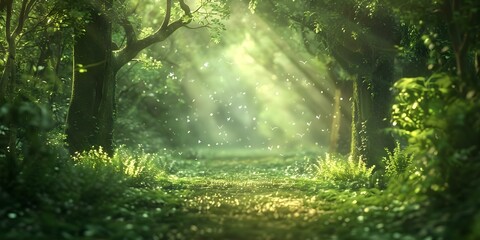 Depiction of a serene forest clearing where kindness and hatred coexist. Concept Nature, Peace, Harmony, Duality, Emotions
