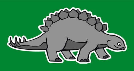 Isolated Dinosaur Standing Sticker Cartoon Illustration