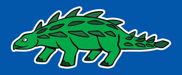 Isolated Dinosaur Standing Sticker Cartoon Illustration