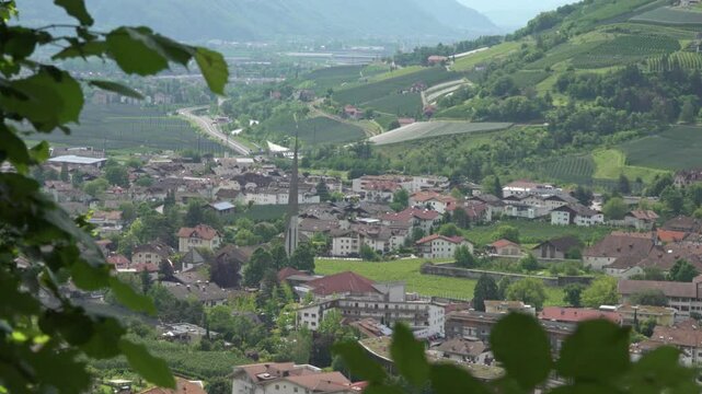 View over Algund - Lagundo towards Marling - Marlengo, South Tyrol, Italy