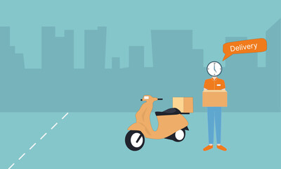 man delivering packages usingmmotorbike