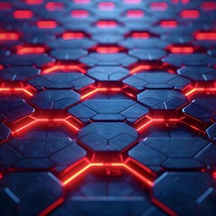Fototapeta premium Vibrant Neon Hexagonal Abstract Background for Tech Gadget Display