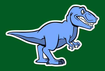 Isolated Dinosaur Standing Sticker Cartoon Illustration