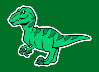 Isolated Dinosaur Standing Sticker Cartoon Illustration