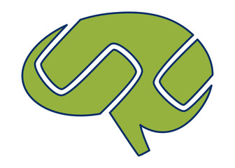 Fototapeta premium Human brain icon. Creation and idea concept element. Science innovation, machine learning, ai or new technology development. Human brain health startup