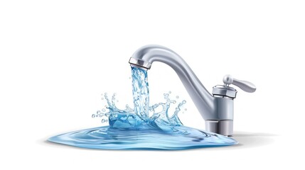 Water Faucet with Splashing Water