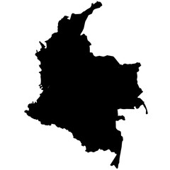 colombia map silhouette on transparent background