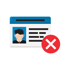 vector illustration of wrong identity card, vector file