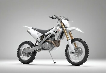 Fototapeta premium motocross, captured against a clean white background, glossy ground, dim spot lights, ad shot,