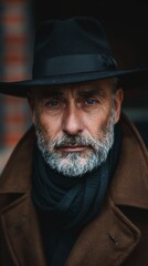 Obraz premium Middle-aged French man with a stylish hat