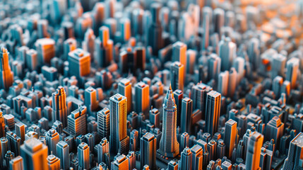 Obraz premium top view of city model