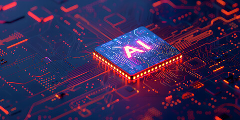 electronic circuit board，AI chip, AI concept