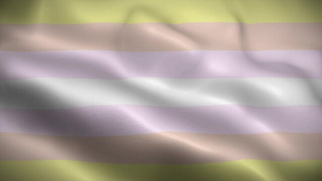 LGBT Pangender flag waving animation, perfect loop, 4K video background, official colors