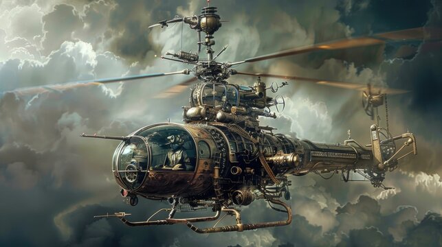 Steampunk helicopter