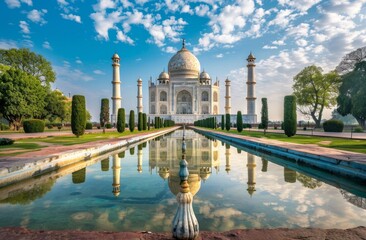 Obraz premium The Taj Mahal Reflecting in a Pool of Water