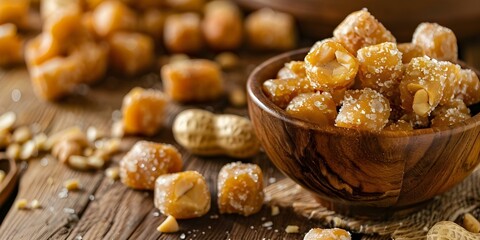 Brazilian Homemade Peanut Candy A Junina Festivities Tradition. Concept Brazilian Cuisine, Homemade Treats, Junina Festivities, Traditional Recipes