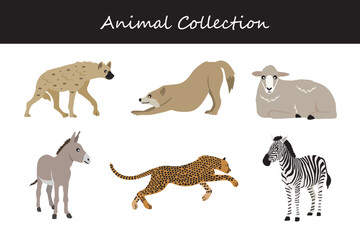 Animals collection. Flat style vector illustration.
