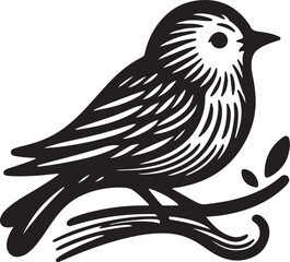 Fototapeta premium BIRD silhouette on a white background