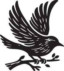 Obraz premium BIRD silhouette on a white background