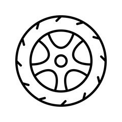 Car wheel icon flat illustration color e ditable