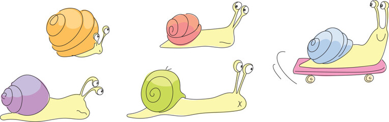 Racing squirrels. The snail on a skateboard wins.