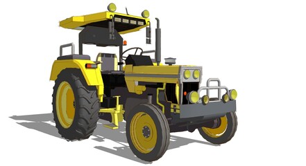 tractor graphic sketch 3d illustration
