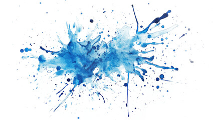 Obraz premium Blue Watercolor splatters isolated on a transparent background