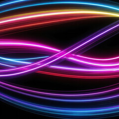 Abstract streaks of vibrant colors create luminous neon
