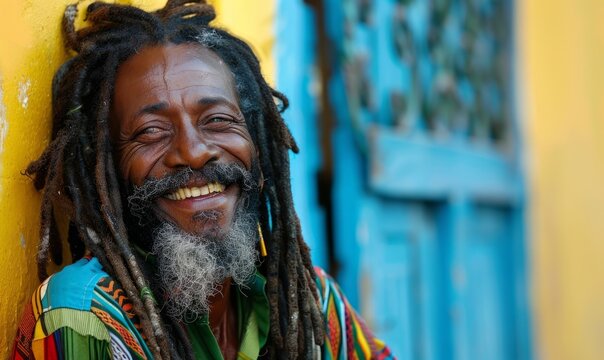 Jamaican man with dreadlocks and a broad smile