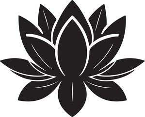 Minimalist Lotus Flower silhouette vector illustration