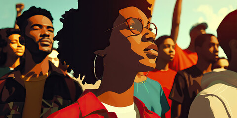 Civil Rights Struggle: Historic images of protests and movements for civil rights, showcasing the fight for equality and justice