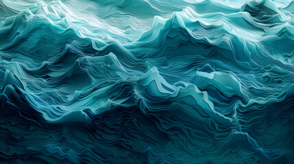 Obraz premium background with blue and waves 3d rendering
