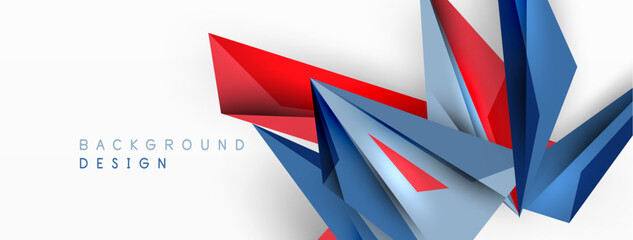 Minimal geometric abstract background. Low poly dynamic triangle design. Trendy techno business template for wallpaper, banner, background or landing