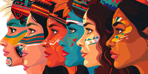 Naklejka premium Cultural Appropriation: Illustrations showing the misuse of elements from marginalized cultures, raising awareness about cultural sensitivity